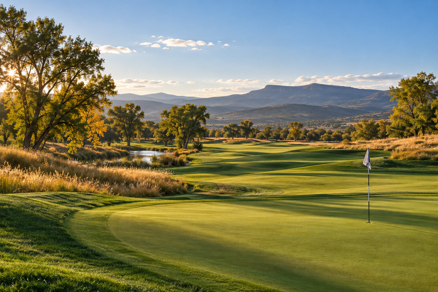 Illustrative Colorado fairway and putting green