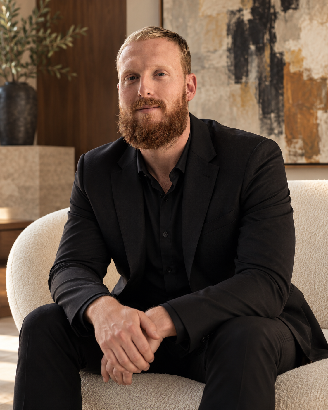 Trevor Shannon in a black suit
